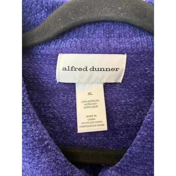 Alfred Dunner NEW Purple Zip Up Cardigan Sweater Cable Knit XL - Picture 2 of 4